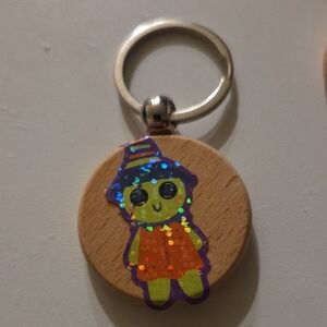 Cute Scare Crow Hand Made Wooden Keychain